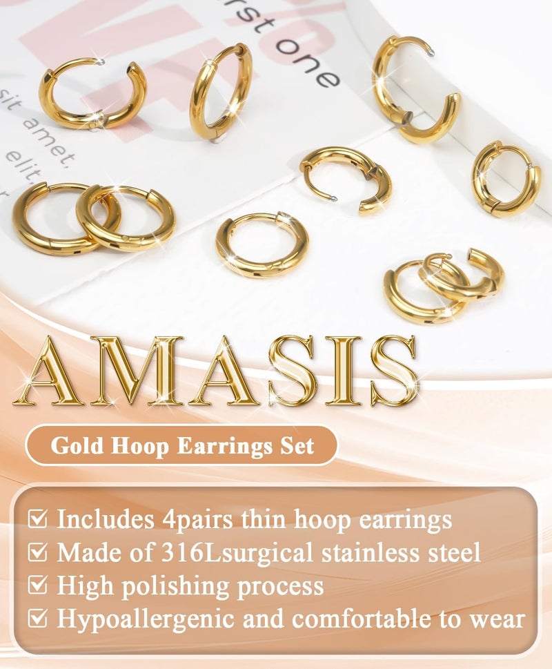 AMASIS أطقم أقراط من الفولاذ الجراحي المضاد للحساسية للأذان الحساسة، أقراط هوك صغيرة خفيفة الوزن 20G، أقراط كرات أوبال لؤلؤة CZ بظهر مسطح للنساء والرجال، أقراط غضروف عصرية، أقراط هوك - Image 2